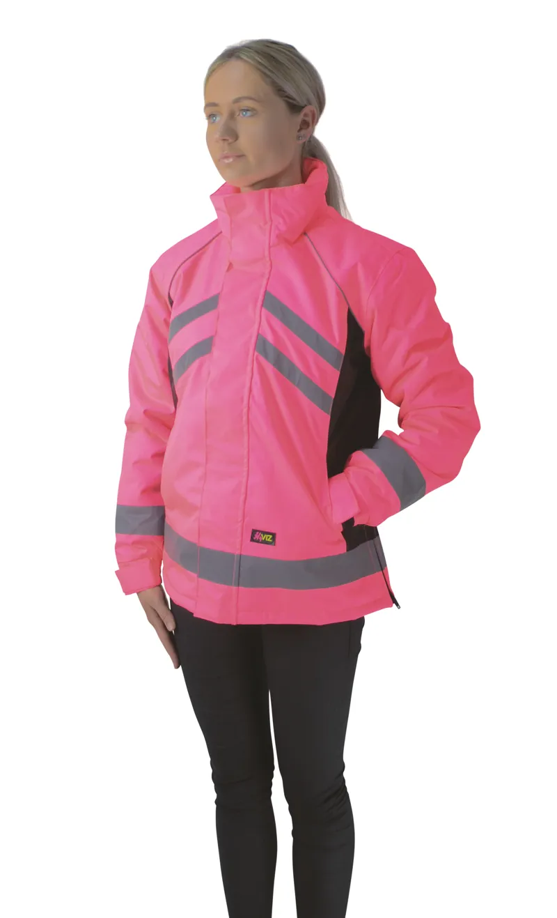 Hy Equestrian Waterproof Riding Jacket - Pink/Black
